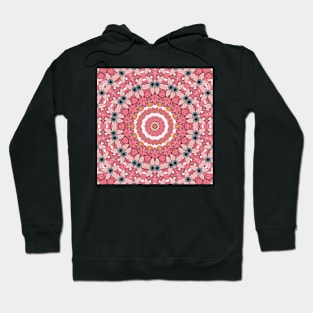 Flower and Hearts valentines and spring Kaleidoscope pattern (Seamless) 10 Hoodie